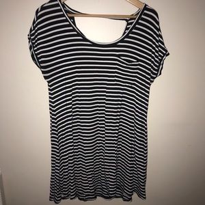 American Eagle Oversized Black and White Striped T-Shirt Dress